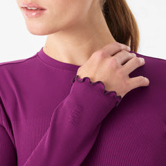 Lacey Ruffle Long-Sleeve Underscrub